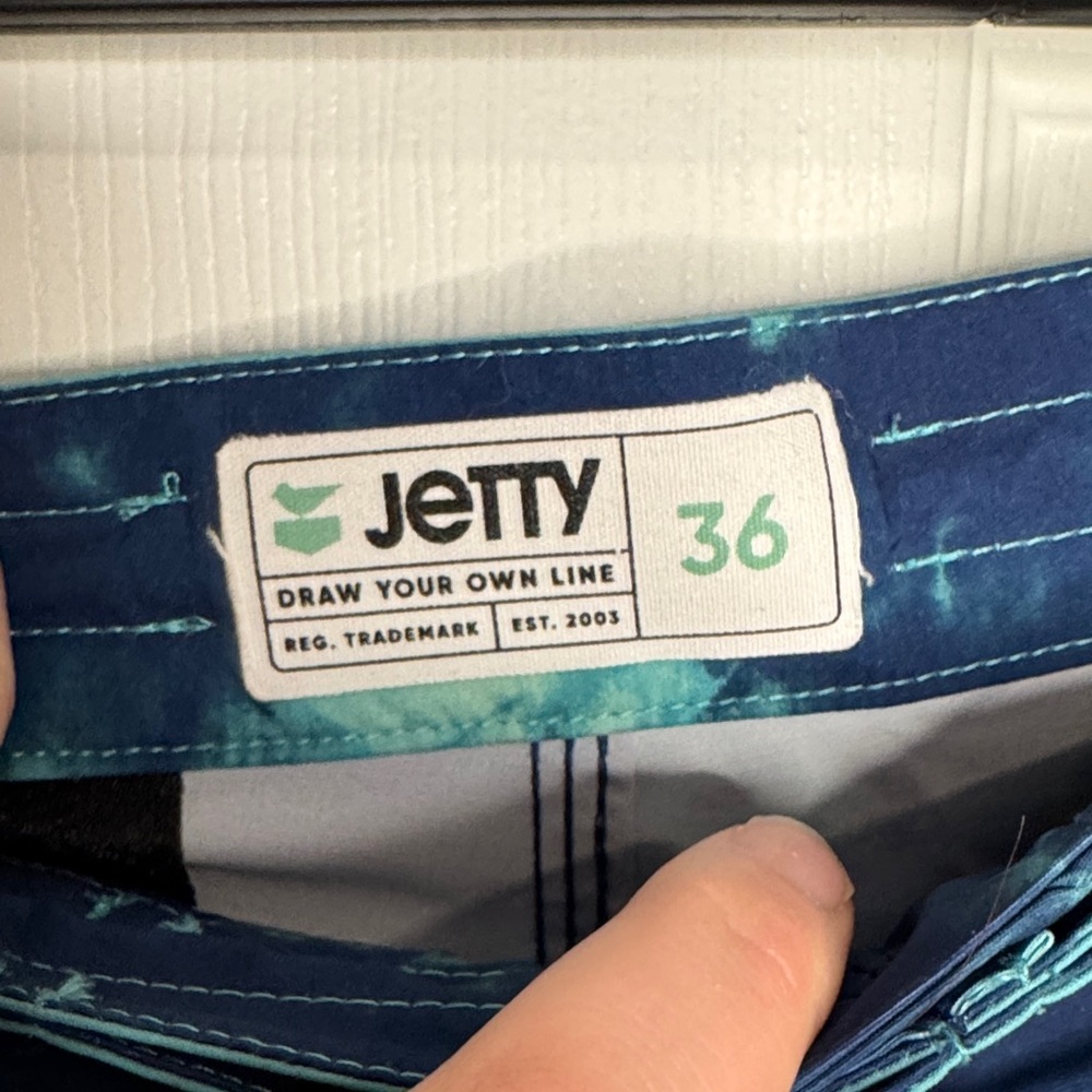 NWOT Jetty Ocean Blue Tie-Dye Men's Board Shorts - Picture 4 of 8